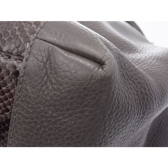 Gucci handbag gray python leather - Picture 7 of 9